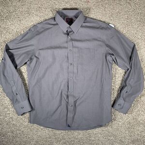 UNTUCKit Button Down Dress Shirt Mens Size Large Gray Cotton Long Sleeve